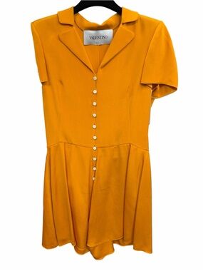 Valentino Bright Mustard Button-Front Romper